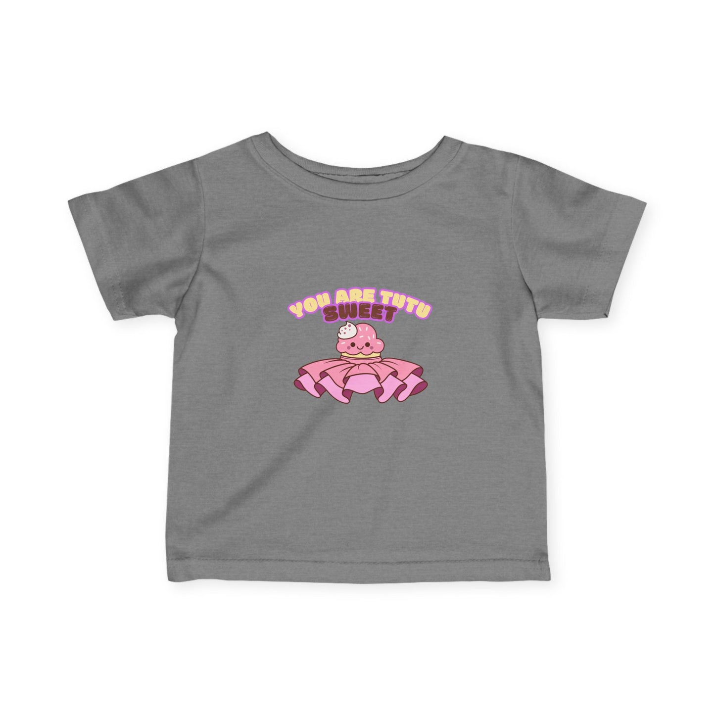 "You Are Tutu Sweet" Kawaii Cupcake Infant Fine Jersey Tee – Cute Baby Dance T-Shirt with Adorable Tutu Dessert Graphic