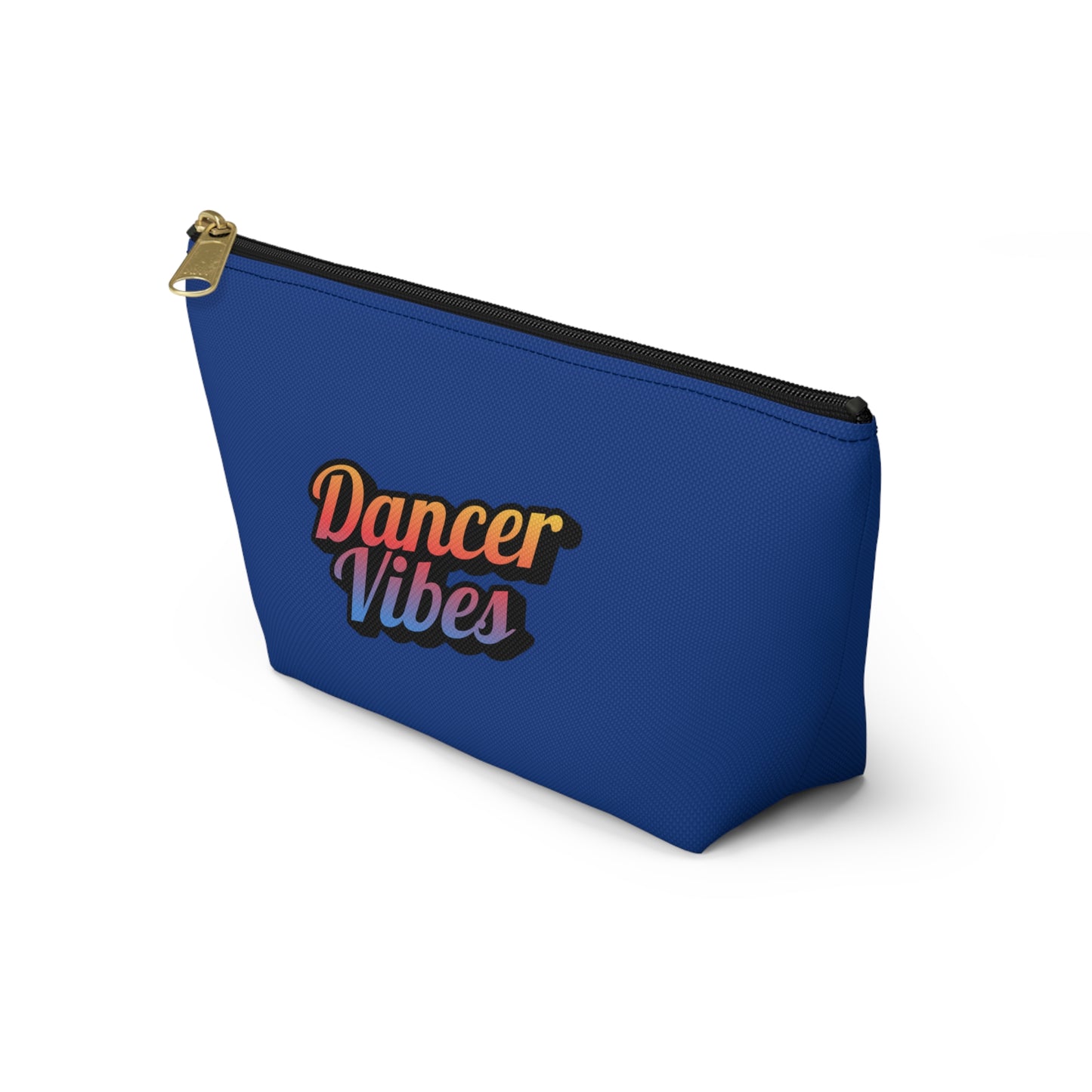 "Dancer Vibes" Makeup Bag – Colorful Text-Based Dance Graphic – Fun Dance-Themed Zipper Pouch for Cosmetics, Accessories & Travel Essentials