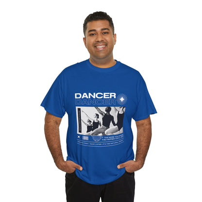 "Dancer" with ballet dancers at the Barre - Unisex Heavy Cotton Tee | Streetwear-Inspired Ballet Training Graphic T-Shirt for Dance Lovers