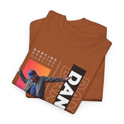 “Dancing” Streetwear-Inspired Male Dancer Unisex Heavy Cotton Tee – Urban Dance Graphic T-Shirt for Performers and Dance Lovers