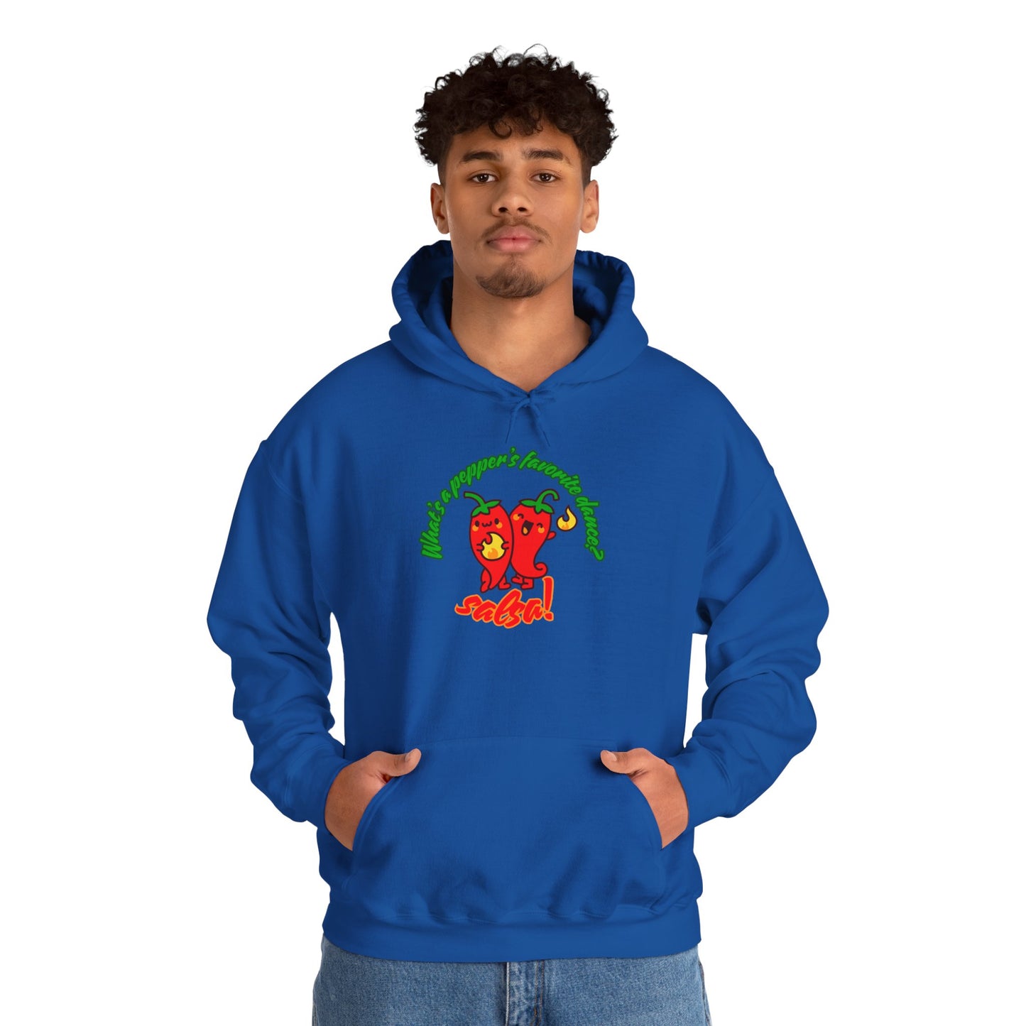 "What’s a Pepper’s Favorite Dance? Salsa!" Unisex Hooded Sweatshirt – Funny Dance Pun Hoodie with Cute Pepper Graphic for Dancers & Foodies
