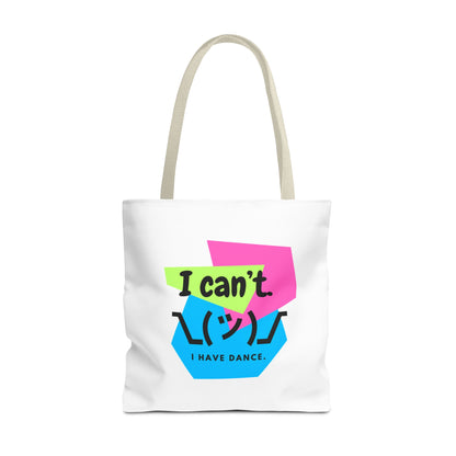 "I Can't. I Have Dance." – 80s Retro Emoji Canvas Tote Bag for Dancers | Funny Dance Quote Reusable Shoulder Bag