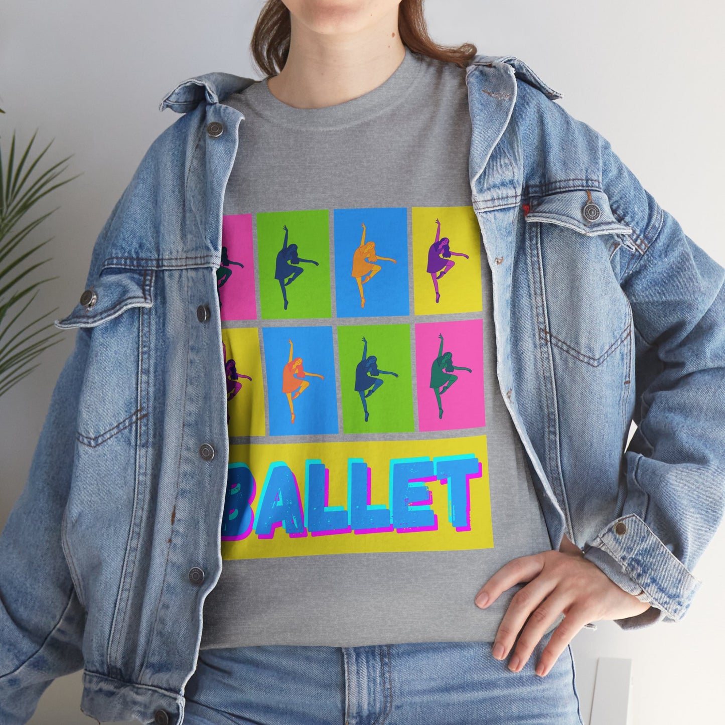 "Ballet" Pop Art Inspired Dance Graphic Unisex Heavy Cotton Tee – Artistic Ballet Dancer T-Shirt for Dance Lovers