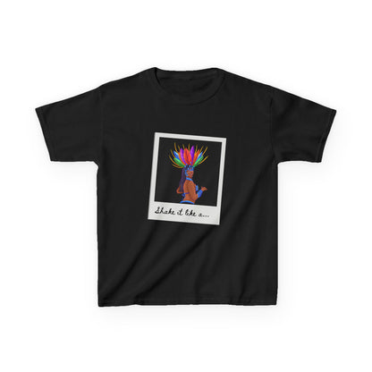 "Shake It Like a..." Youth Short Sleeve Tee – Carnival-Inspired Samba Dancer Graphic Dance Shirt for Kids