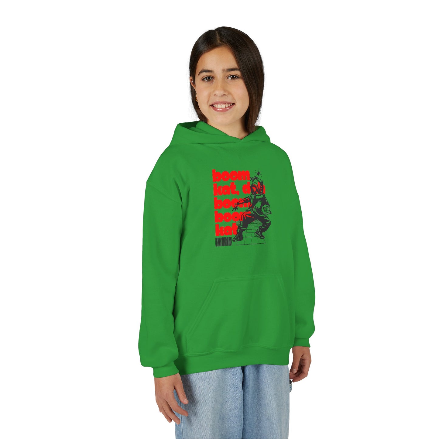 “Boom Kat” Bold Streetwear-Inspired Dance Graphic | Unisex Youth Hoodie – Hip-Hop & Jazz Dance Hoodie for Kids & Young Performers