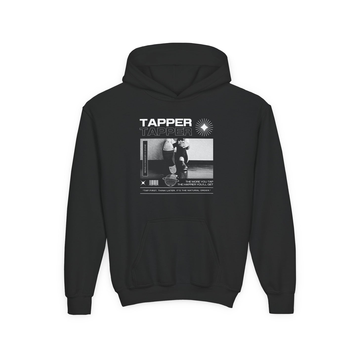 “Tapper” Tap Shoes Streetwear Graphic | Unisex Youth Hoodie – Tap Dance Hoodie for Kids & Young Performers