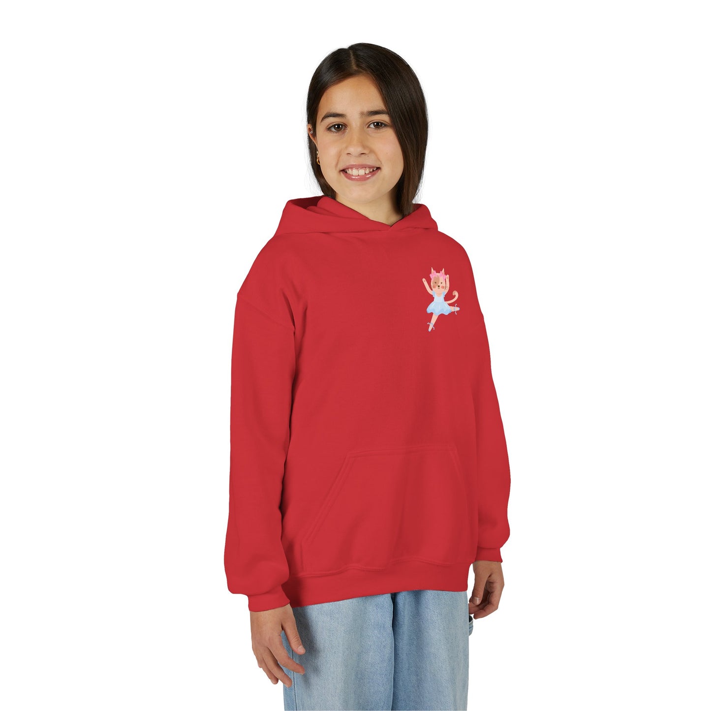 “Every Meow & Then I Dance” Adorable Dancing Cat Graphic | Cute Cat Dance Hoodie for Kids & Young Ballet Enthusiasts - Unisex Youth Hoodie