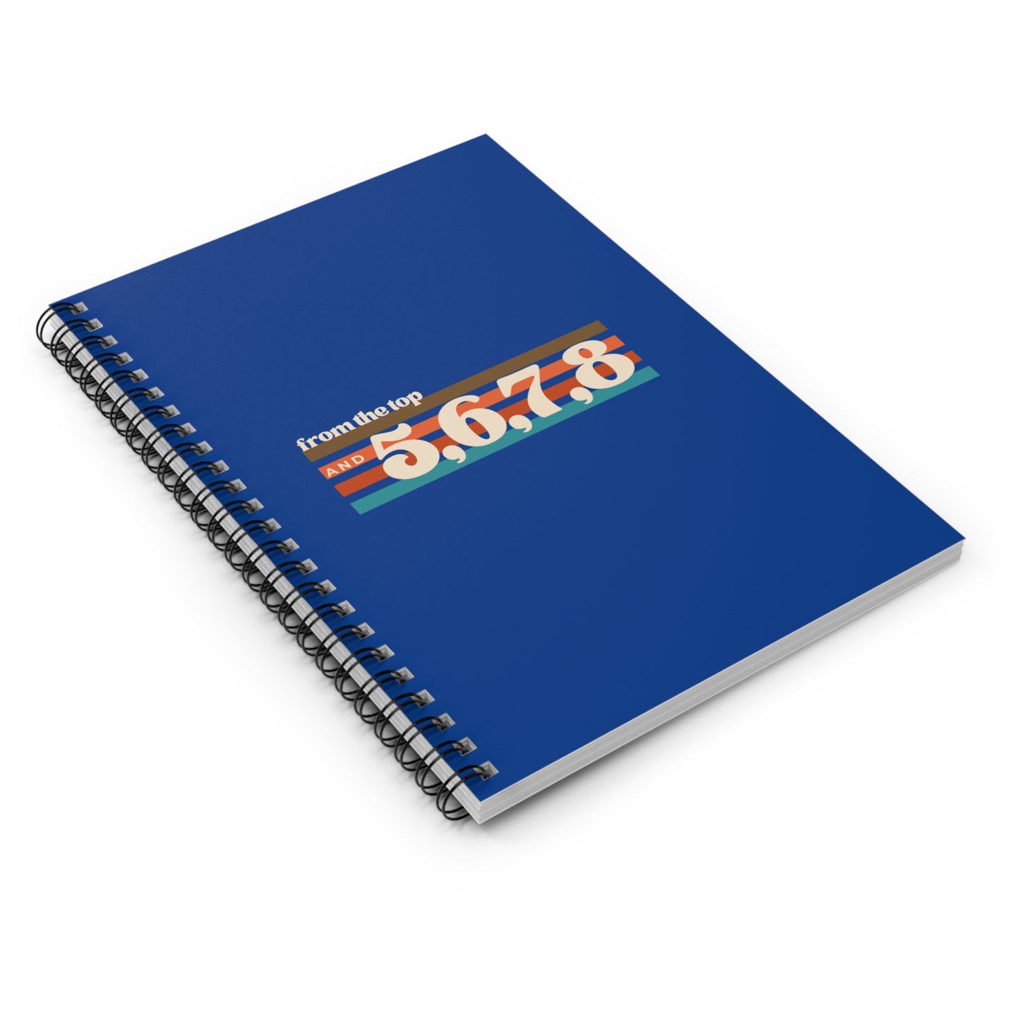 "From the Top and 5, 6, 7, 8" Spiral Notebook – Retro-Inspired Dance Journal with Colorful Graphic for Dancers, Choreographers & Students