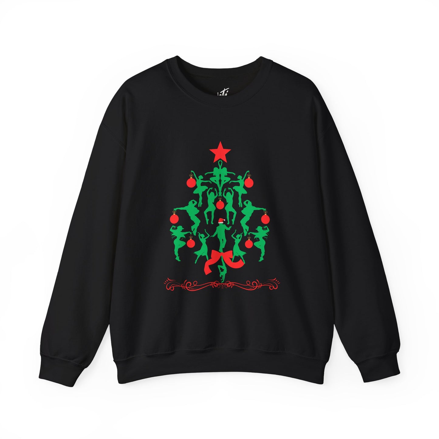 "Christmas Tree Dancer Silhouette" ADULT SWEATSHIRT Unisex Heavy Blend Crewneck – Festive Ballet & Dance Holiday Sweatshirt for Dancers, Teachers, and Studios