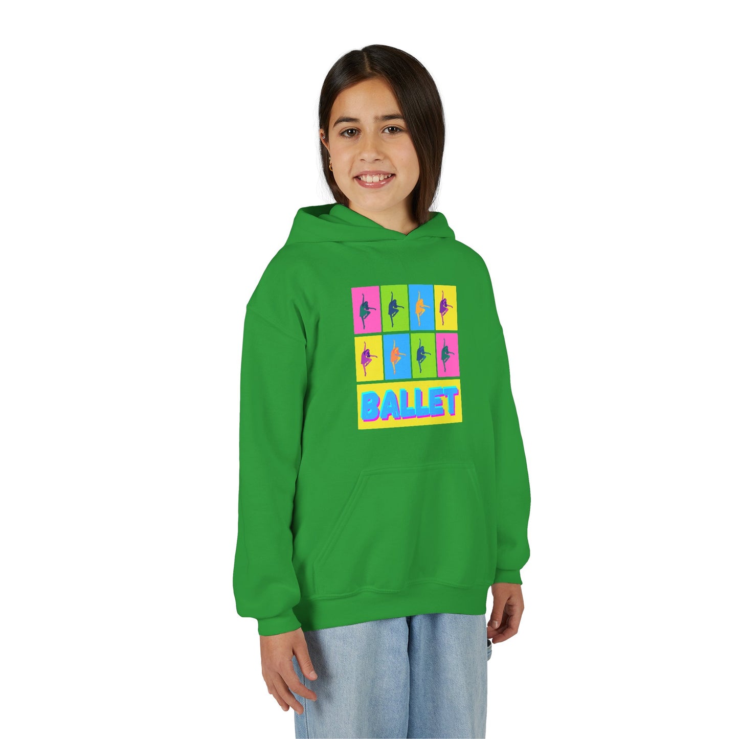 “Ballet” Pop Art Inspired Design with Ballet Dancer Graphics | Streetwear Ballet Hoodie for Kids & Young Dance Enthusiasts | Unisex Youth Hoodie