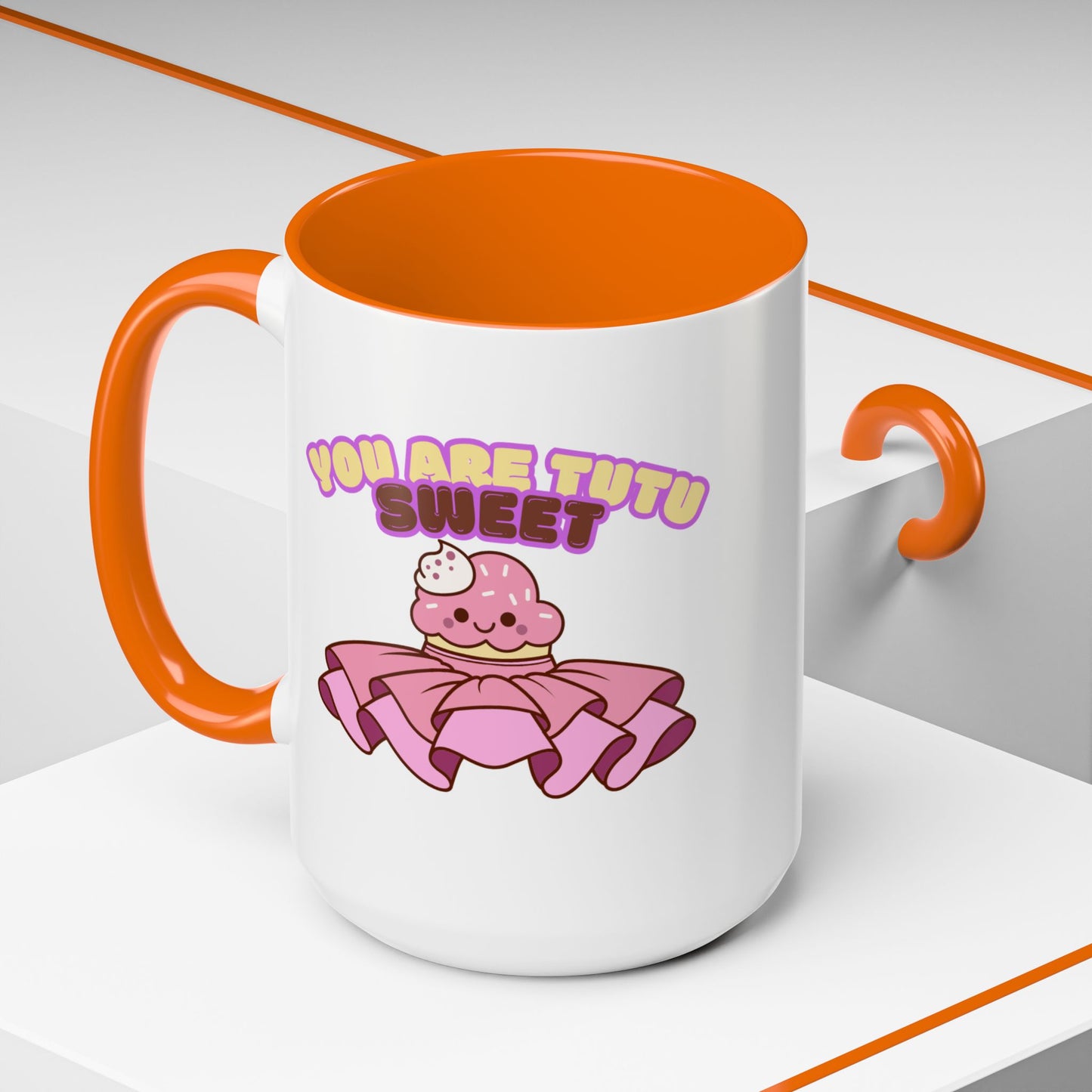 "You Are Tutu Sweet" Accent Coffee Mug – Cute Ballet Pun with Kawaii Ceramic Mug for Dancers and Dance Lovers