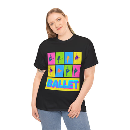 "Ballet" Pop Art Inspired Dance Graphic Unisex Heavy Cotton Tee – Artistic Ballet Dancer T-Shirt for Dance Lovers