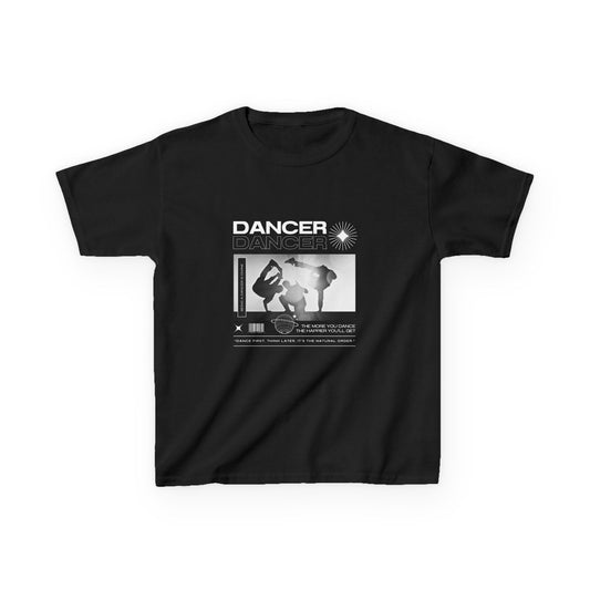 "Dancer" Youth Short Sleeve Tee – Streetwear-Style Breakdancer Graphic Hip Hop Dance Kids T-Shirt