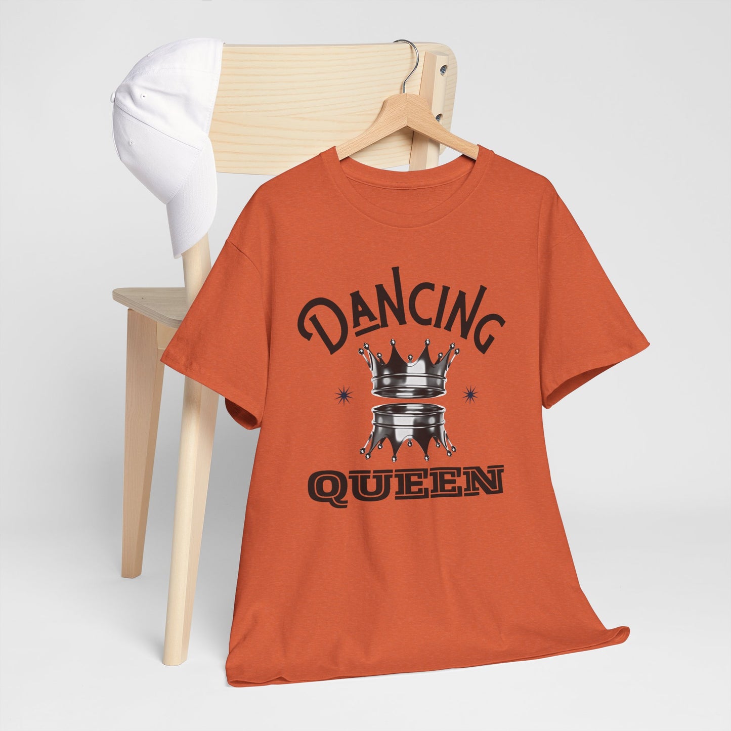 “Dancing Queen" Unisex Heavy Cotton T-Shirt with Crown Graphic – Dance-Inspired Graphic Tee for Adults & Kids