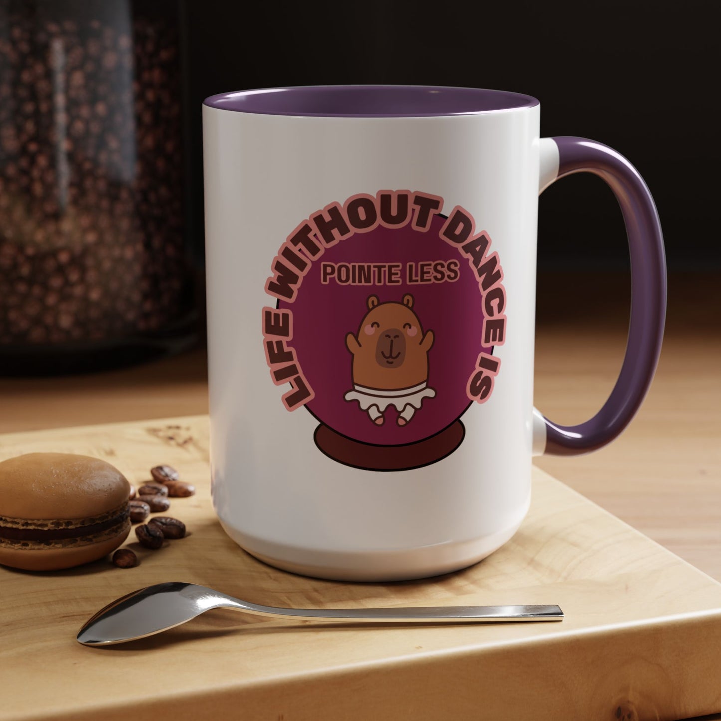 "Life Without Dance Is Pointeless" – Cute Capybara Accent Coffee Mug | Dance-Themed Ceramic Mug for Dancers