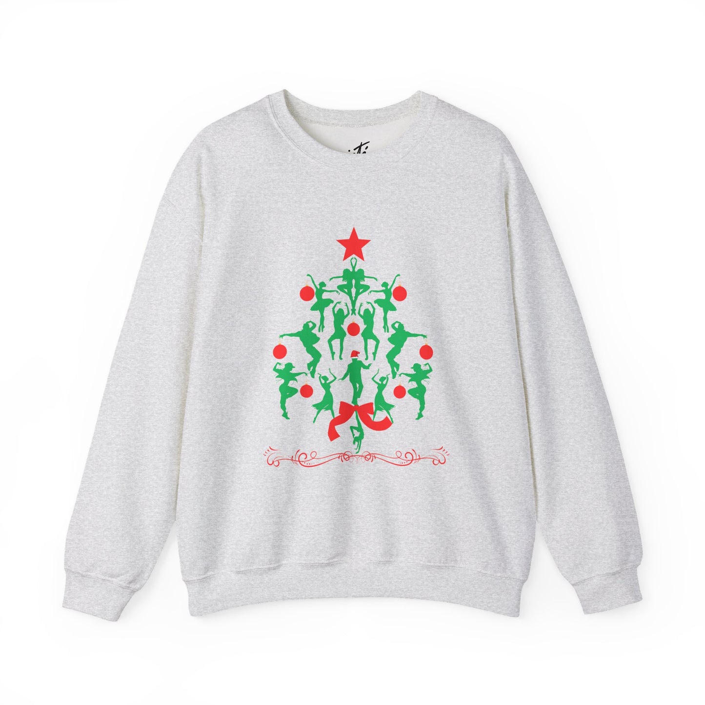 "Christmas Tree Dancer Silhouette" ADULT SWEATSHIRT Unisex Heavy Blend Crewneck – Festive Ballet & Dance Holiday Sweatshirt for Dancers, Teachers, and Studios