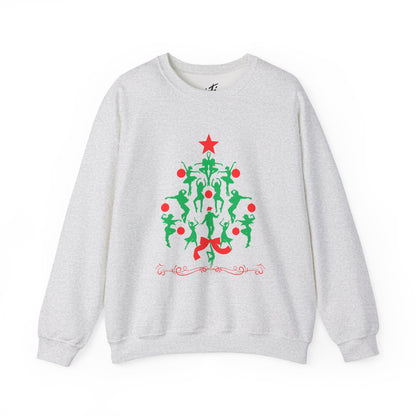 "Christmas Tree Dancer Silhouette" ADULT SWEATSHIRT Unisex Heavy Blend Crewneck – Festive Ballet & Dance Holiday Sweatshirt for Dancers, Teachers, and Studios