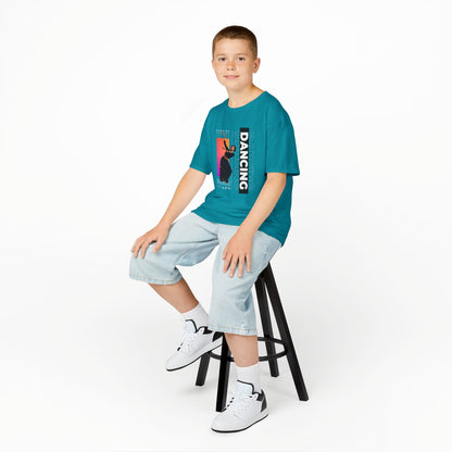 “Dancing” Youth Short Sleeve T-Shirt – Streetwear-Inspired Female Dancer Design – Trendy Kids Dance Graphic Tee