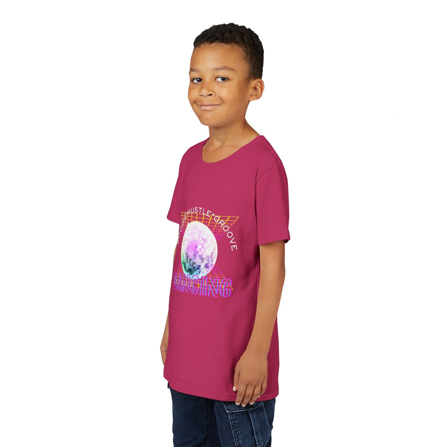 "Boogie, Hustle, Groove - Dancing" Streetwear Dance Graphic – Youth Short Sleeve Tee