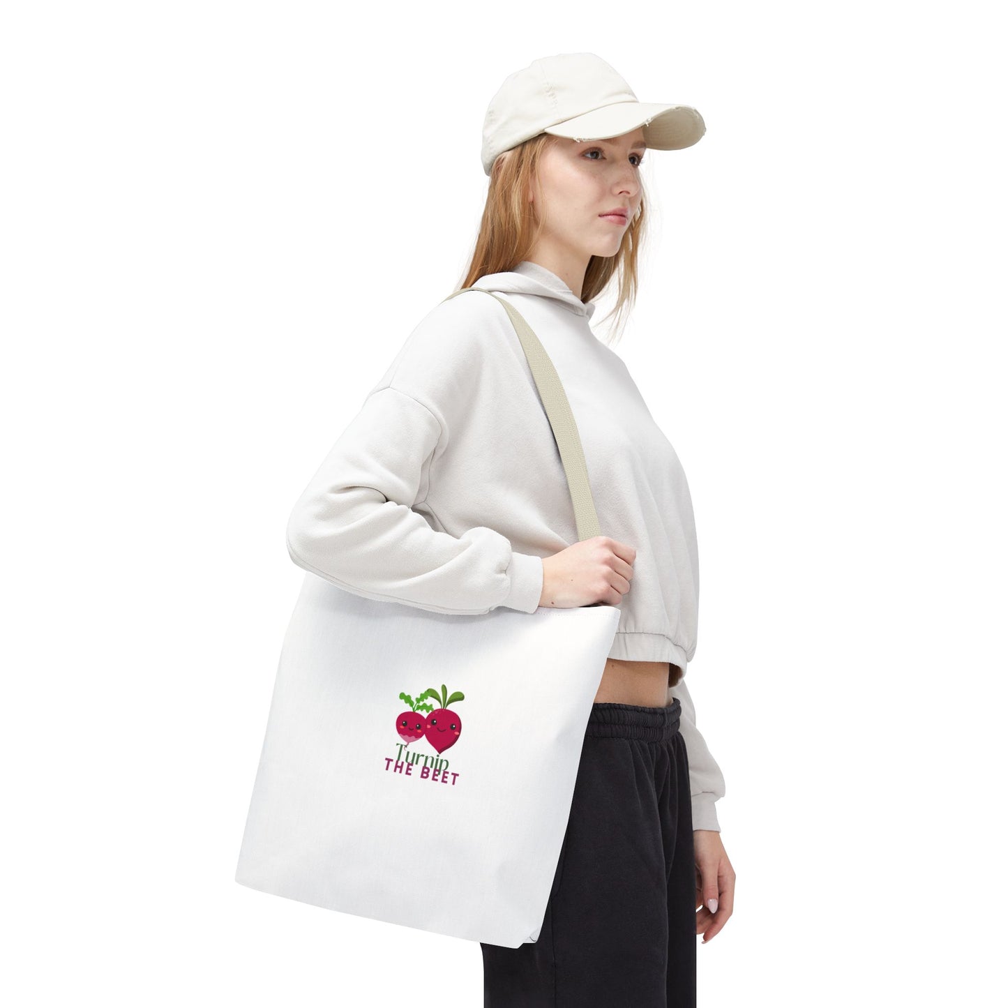 "Turnip the Beet" Canvas Tote Bag – Cute Veggie Graphic Dance-Themed Reusable Bag for Grocery Runs, Dance Class & Everyday Use