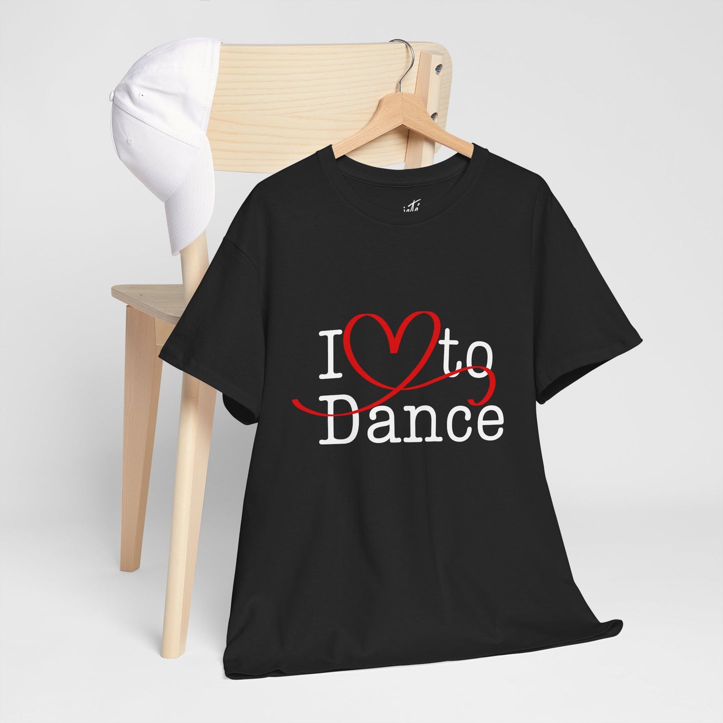 "I Love to Dance" Unisex Heavy Cotton Tee – Hand-Drawn Heart Graphic Dance Lover T-Shirt
