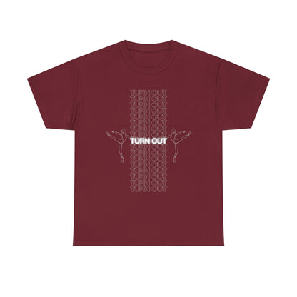 "Turn Out" Ballerina Graphic Unisex Heavy Cotton Tee – Ballet Dance T-Shirt for Dancers & Dance Enthusiasts