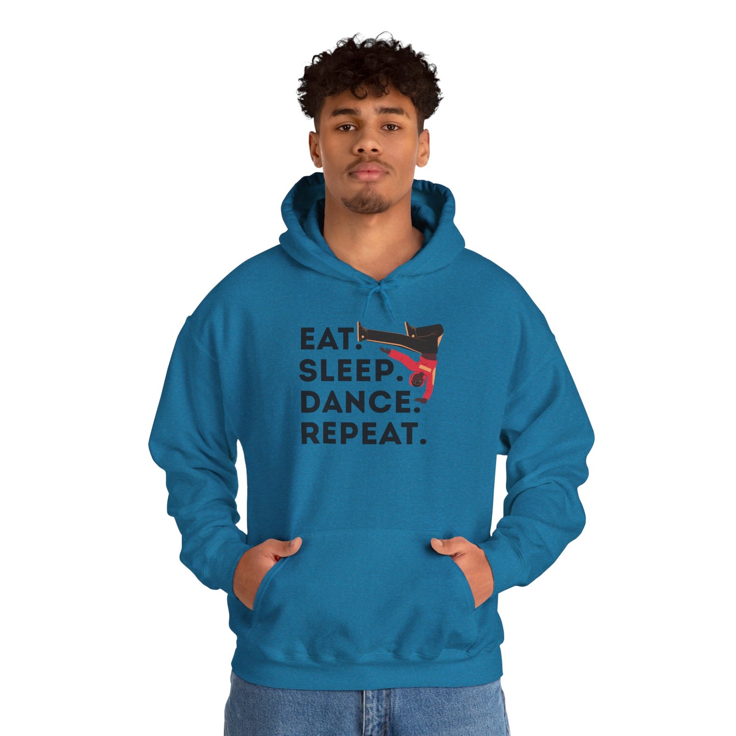 "Eat Sleep Dance Repeat" Unisex Dance Hoodie – Bold B-Boy Streetwear Sweatshirt