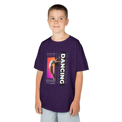 “Dancing” Youth Short Sleeve T-Shirt – Streetwear-Inspired Female Dancer Graphic – Stylish Kids Dance Apparel Tee