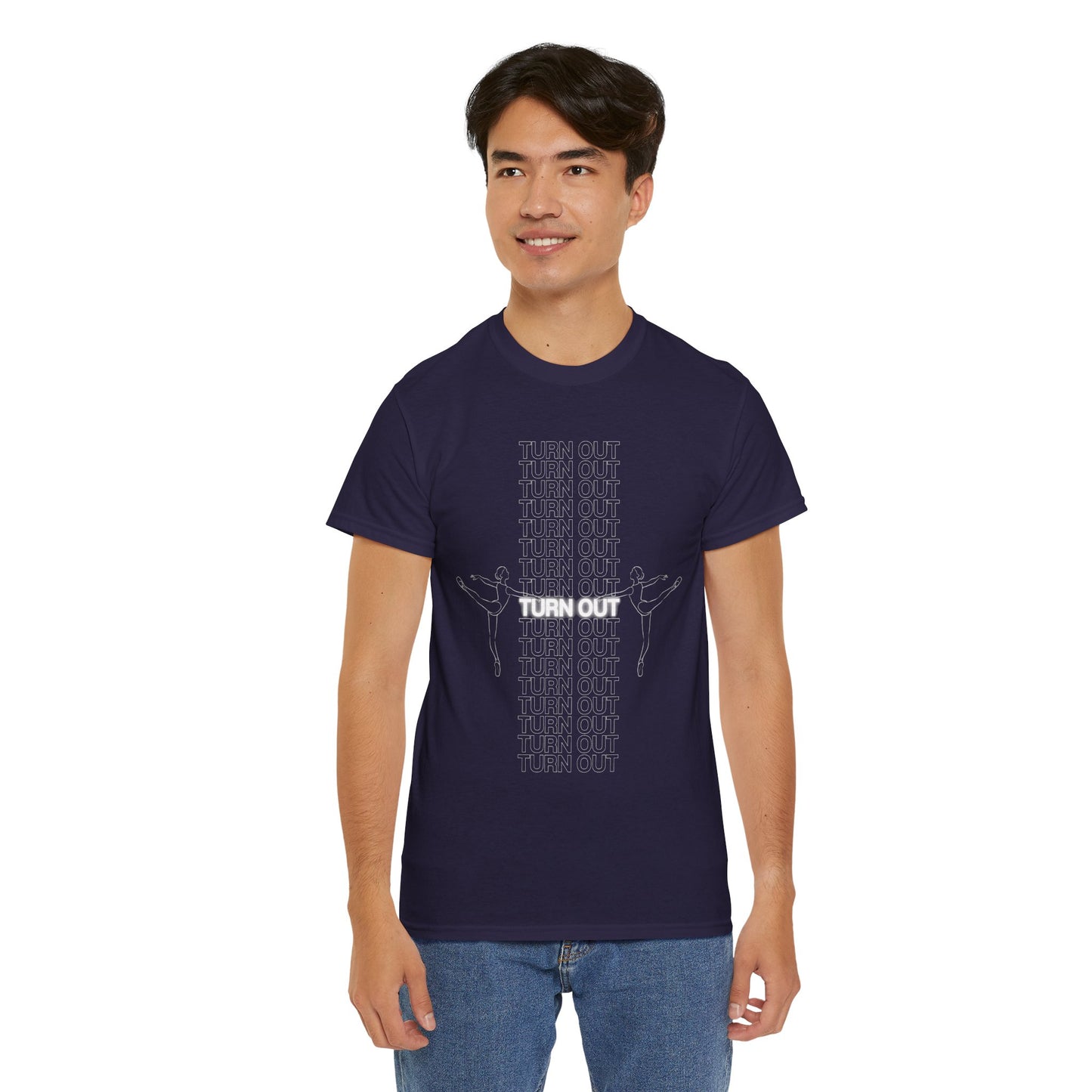 "Turn Out" Ballerina Graphic Unisex Heavy Cotton Tee – Ballet Dance T-Shirt for Dancers & Dance Enthusiasts