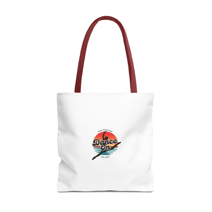 "Keep Calm and Dance On" Canvas Tote Bag – Retro Dance Graphic, Durable Shopping & Everyday Dance Bag