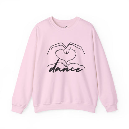 Dance Heart Hands Unisex Crewneck Sweatshirt – Hand Heart Graphic Dance Lover Pullover