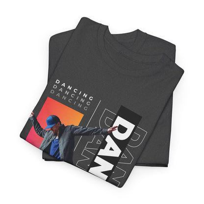 “Dancing” Streetwear-Inspired Male Dancer Unisex Heavy Cotton Tee – Urban Dance Graphic T-Shirt for Performers and Dance Lovers