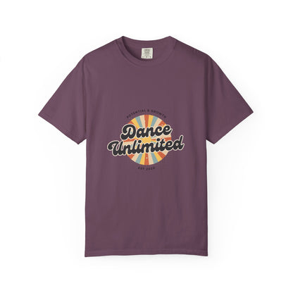 "Dance Unlimited, Potential & Growth" Unisex Garment-Dyed T-Shirt – Retro-Inspired Dance Motivation Graphic Tee – Inspirational Shirt for Dancers"