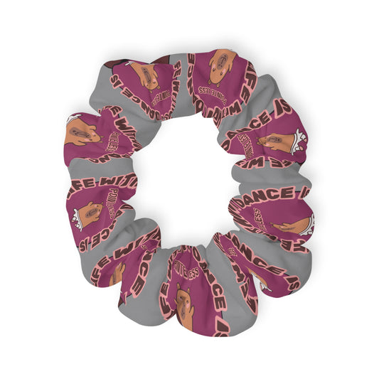 “Life Without Dance Is Pointeless” Scrunchie – Funny Ballet Pun Hair Accessory with Cute Dancing Capybara Graphic