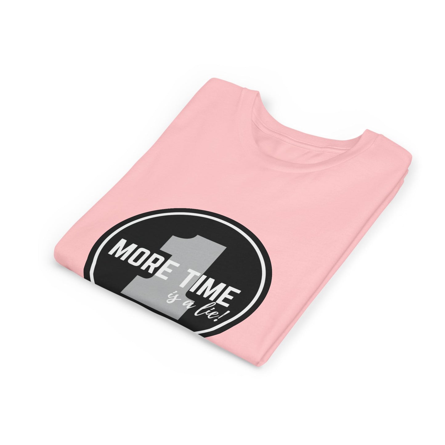 “One More Time is a Lie” Bold Emblem Dancer Graphic T-Shirt for Kids – Funny Dance Rehearsal Shirt - Youth Dance Tee
