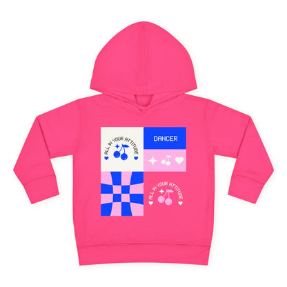 "Dancer – All in Your Attitude" Toddler Pullover Hoodie – Retro Dance Graphic Fleece Sweatshirt for Kids