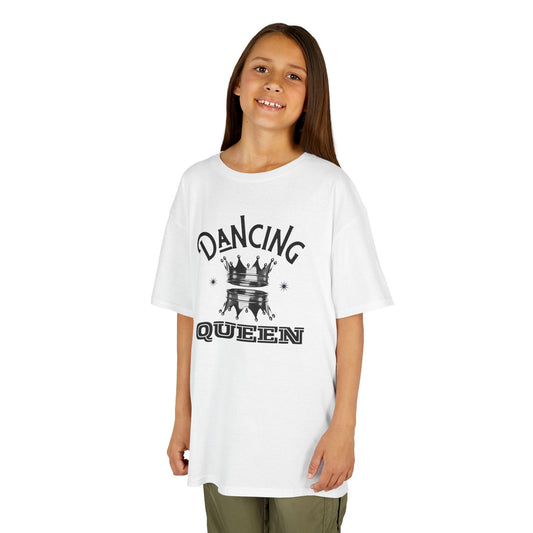 “Dancing Queen" Kids Heavy Cotton™ Tee with Crown Graphic – Dance-Inspired Graphic Tee for Adults & Kids
