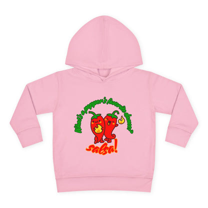 "What's a Pepper's Favorite Dance? Salsa!" Toddler Fleece Dance Hoodie – Funny Colorful Pullover for Kids