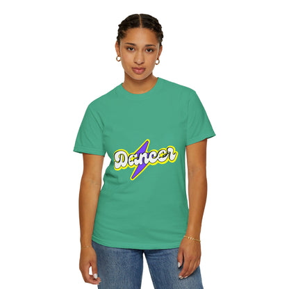 "Dancer" Unisex Garment-Dyed T-Shirt – Superhero-Style Bold Graphic Tee – Dance Power Shirt for Performers & Movers