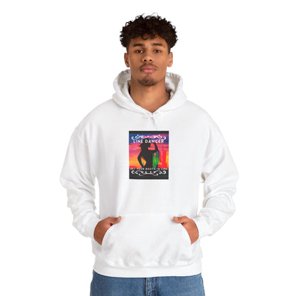 "Line Dancer, Get Your Boots in Line" Western-Inspired Graphic – Unisex Heavy Blend™ Hooded Sweatshirt