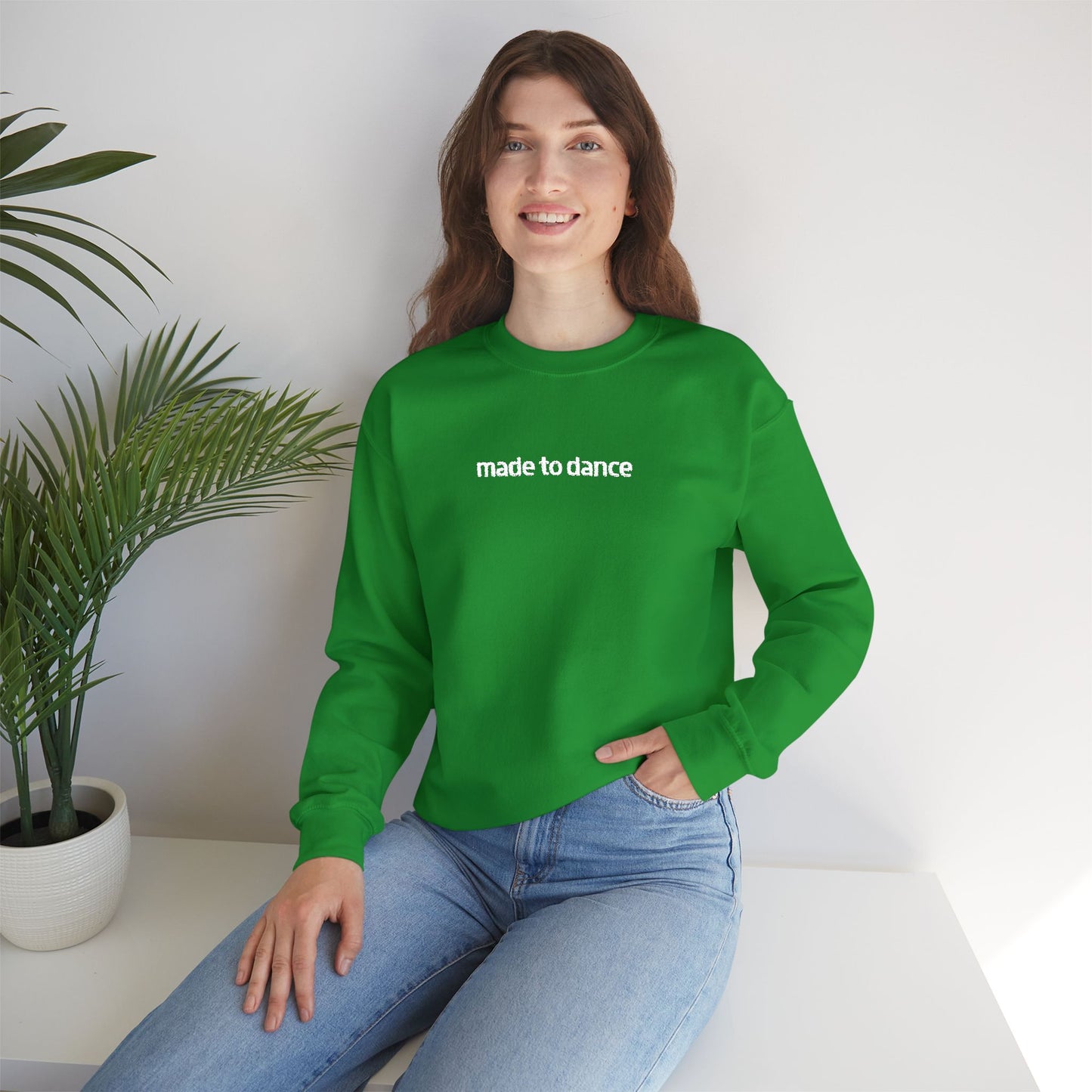 “Made to Dance" Unisex Heavy Blend™ Crewneck Sweatshirt – Embroidered Dance-Inspired Pullover for Adults & Kids