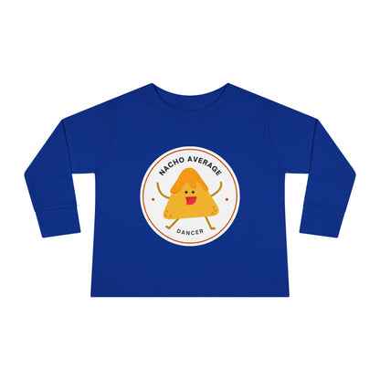 "Nacho Average Dancer" Toddler Dance T-Shirt – Cute Nacho Graphic Long Sleeve Tee for Kids