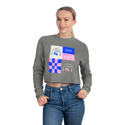 "Dancer – All in Your Attitude" Women’s Cropped Dance Sweatshirt – Retro Graphic Design | Stylish Dance Apparel for Confident Movers