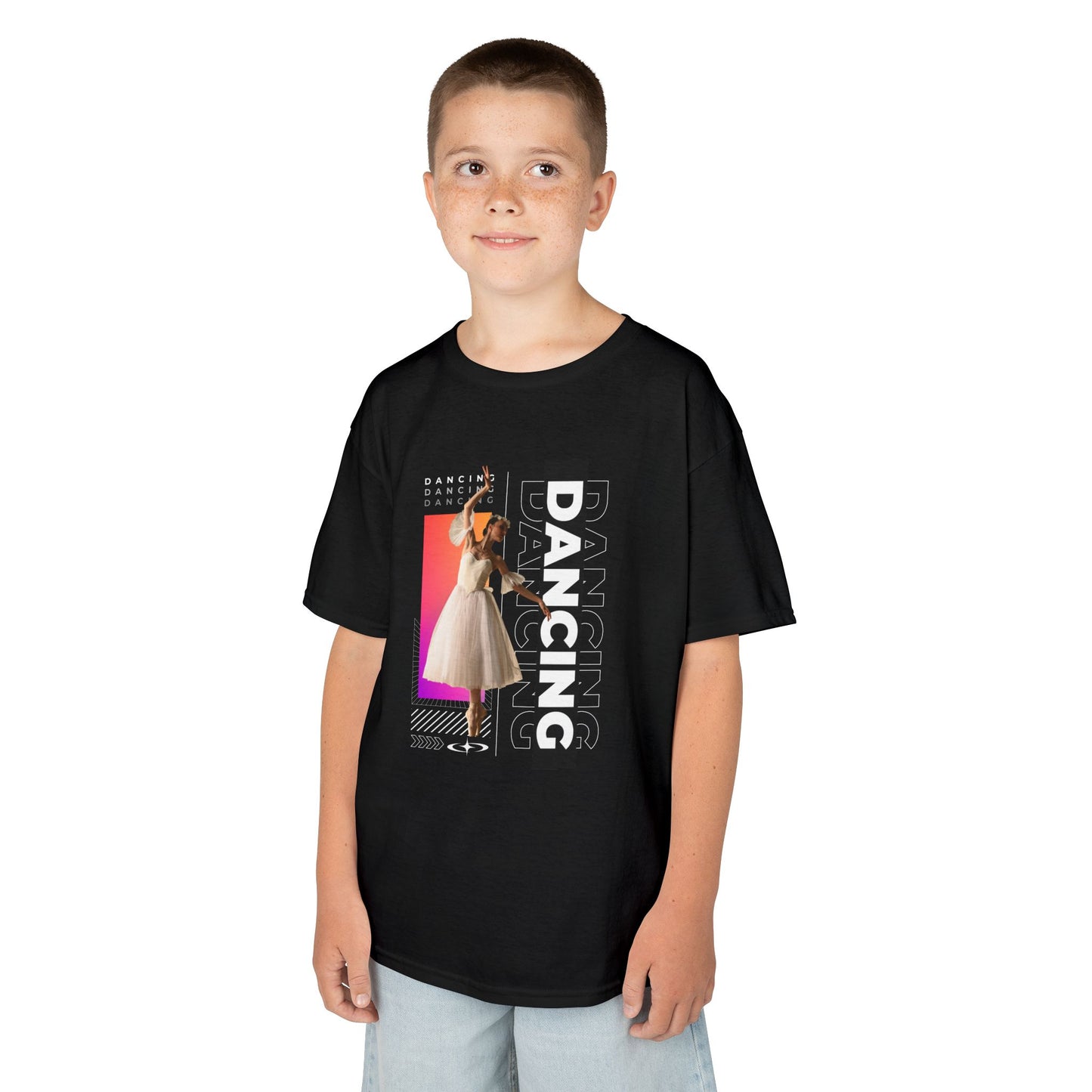 “Dancing” Youth Short Sleeve T-Shirt – Streetwear-Inspired Female Dancer Graphic – Trendy Kids Dance T-Shirt for Girls