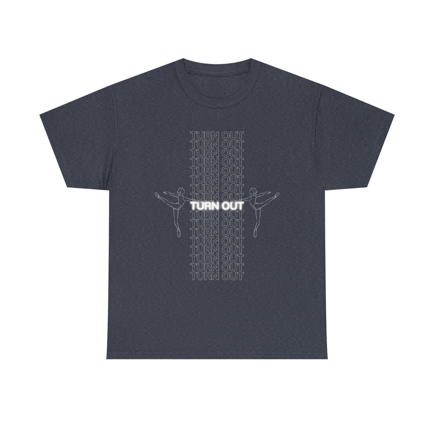 "Turn Out" Ballerina Graphic Unisex Heavy Cotton Tee – Ballet Dance T-Shirt for Dancers & Dance Enthusiasts