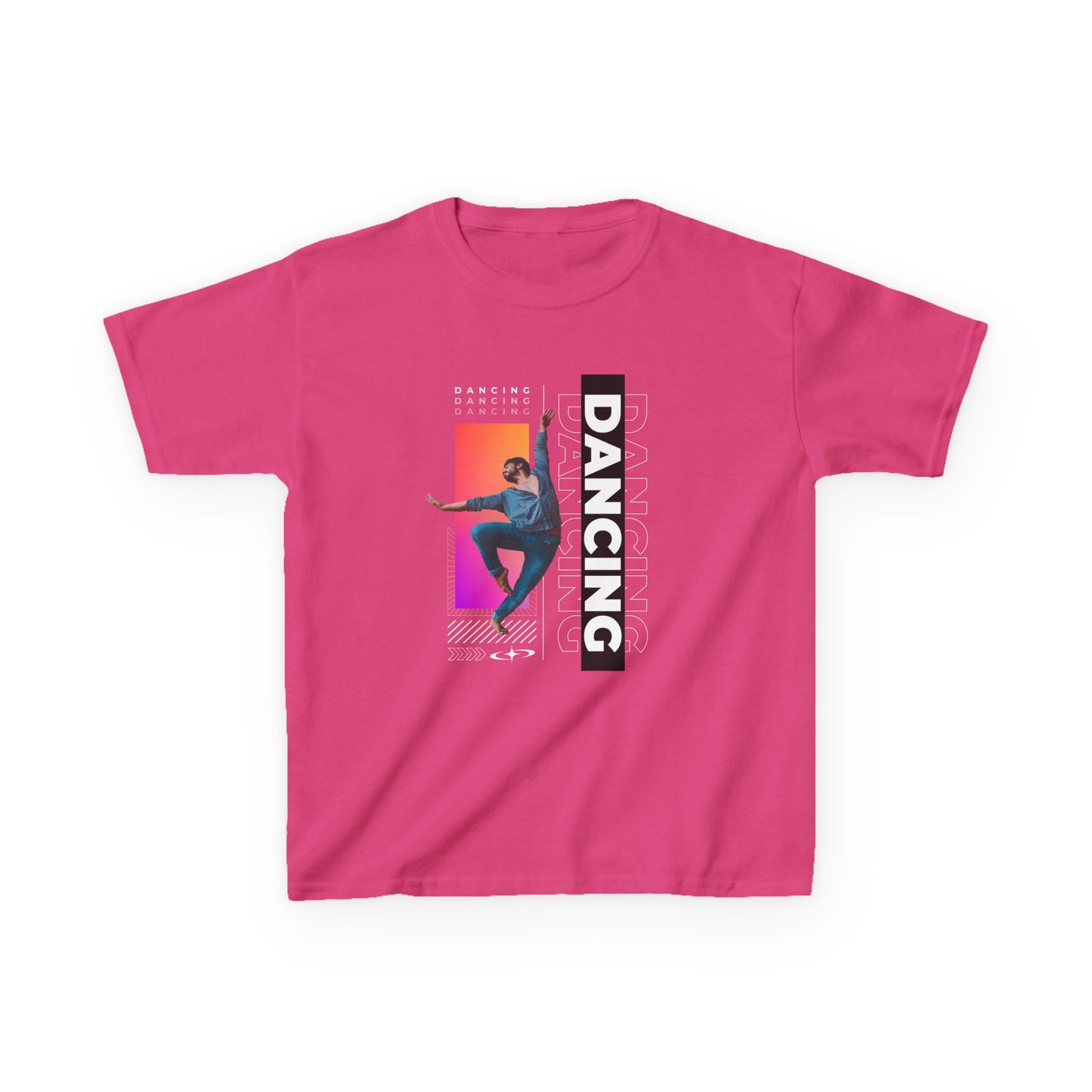 “Dancing” Youth Short Sleeve T-Shirt – Streetwear-Inspired Male Dancer Graphic – Trendy Kids Dance Apparel Tee