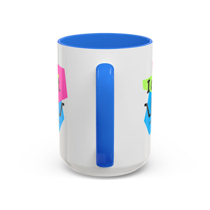 “I Can’t. I Have Dance Mug.” with Colored Handles – Bold 80s Retro Dance Graphic Coffee Cup