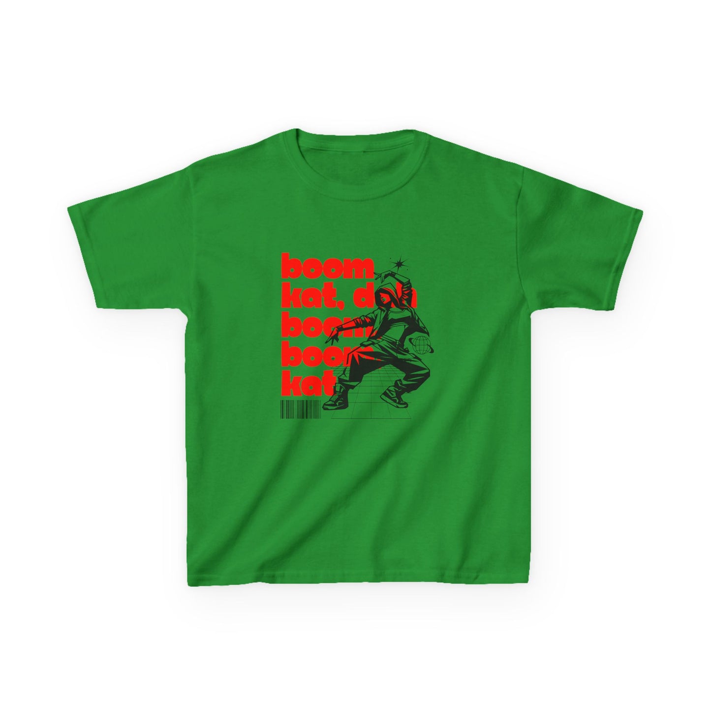 “Boom Kat Youth Short Sleeve Dance T-Shirt – Bold Streetwear-Inspired Graphic Tee for Kids