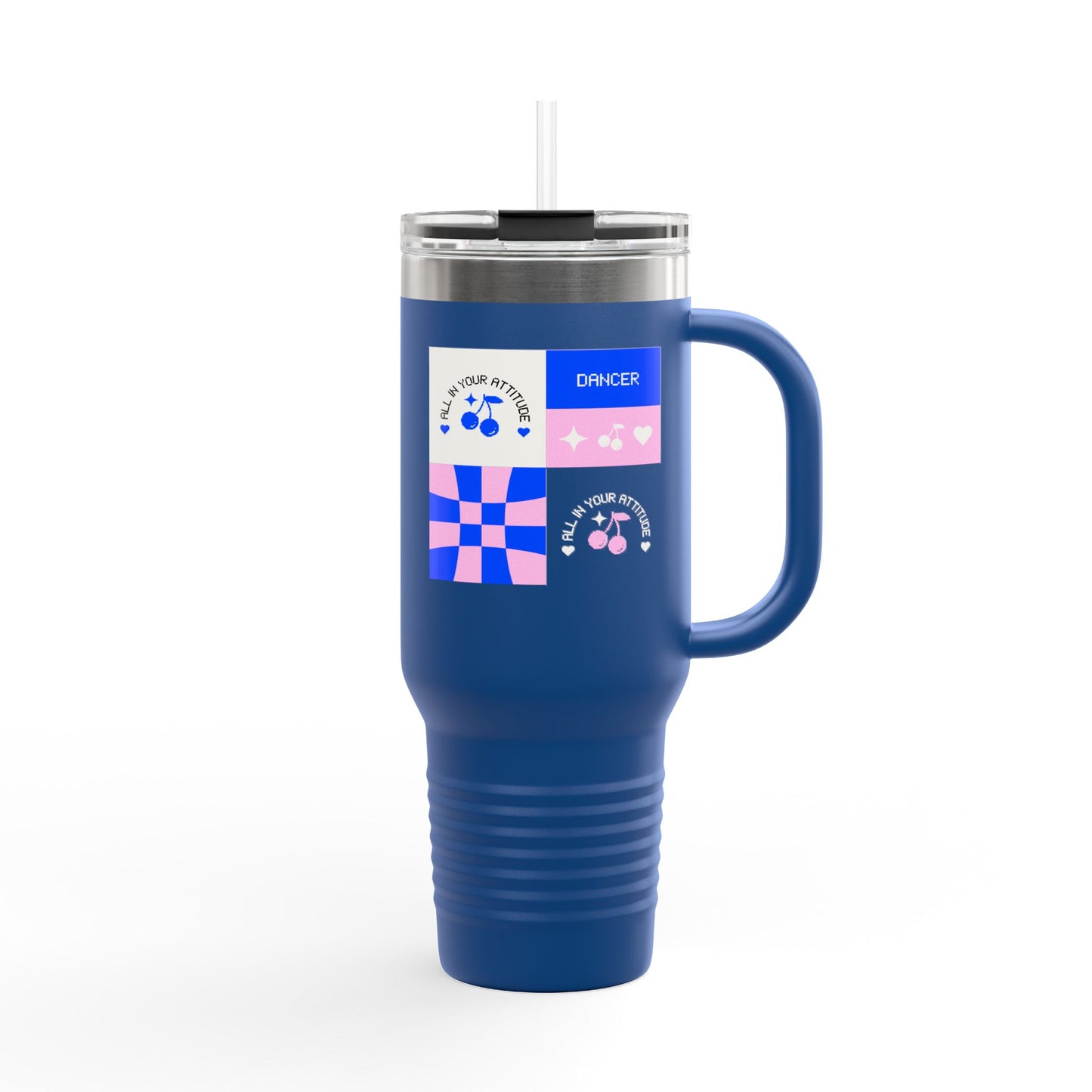 "All in Your Attitude" – 40oz Insulated Stainless Steel Travel Mug with Bold Motivational Graphic | Dance-Inspired Hydration Tumbler