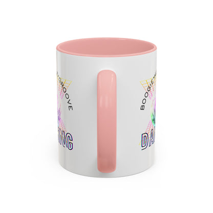"Boogie, Hustle, Groove - Dancing" Disco Accent Coffee Mug – Fun Retro Dance Gift for Coffee Lovers
